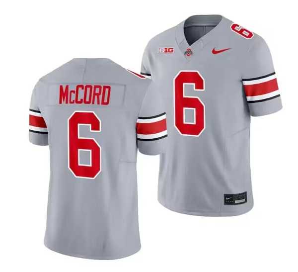 Mens Ohio State Buckeyes #6 Kyle McCord Gray 2023 F.U.S.E. Limited Stitched Jersey Dzhi